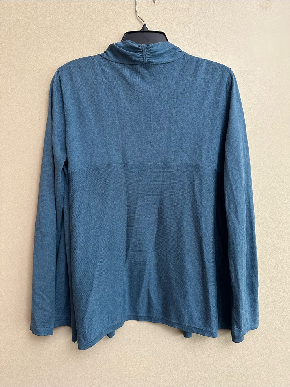 J. Jill Teal Blue Silk Cotton Blend Open Front Cardigan Sweater - Picture 5 of 9